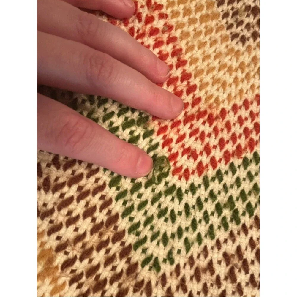 Vintage Handmade Chevron Throw Blanket